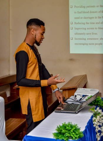 Nsom Emmanuel defending research thesis